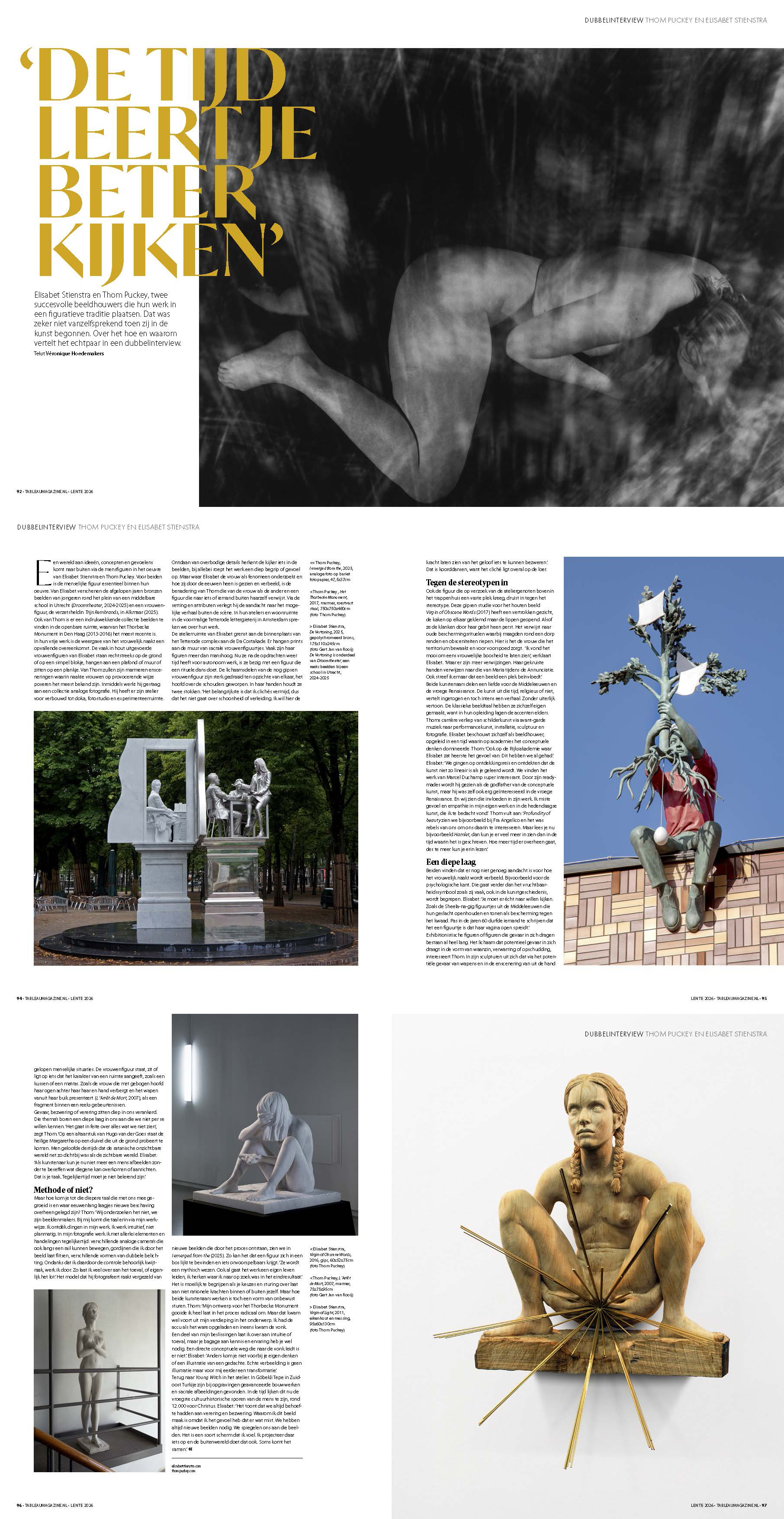 image of Interview/article in the newest issue of the Dutch art magazine Tableau
